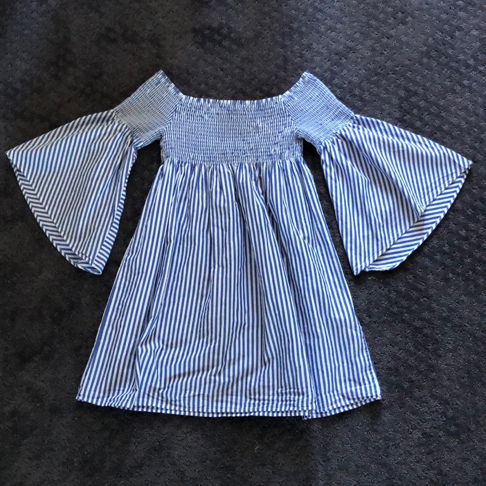 Zara Striped Off thé Shoulder Mini Dress